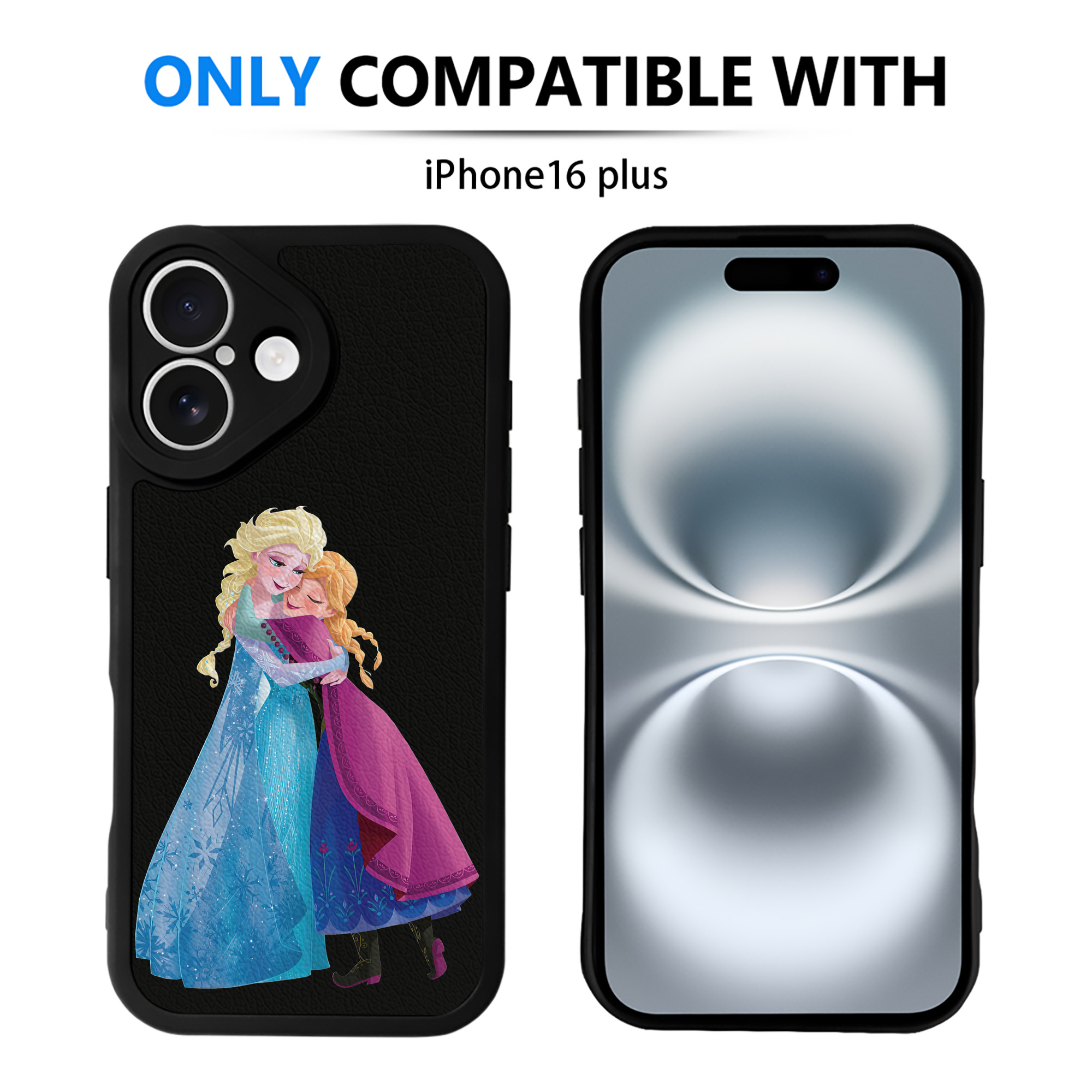 （画像用） アナと雪の女王 アンナ エルサ Frozen Anna Elsa 【iPhone 16シリーズ対応】シリコンスマホケース（レザー調） 材質：シリコン